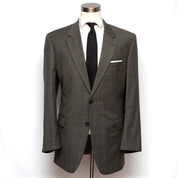 46L Jos A Bank 2 Piece Suit Blazer Sportcoat 36W Pants Grey Wool D090510 - Picture 8 of 16